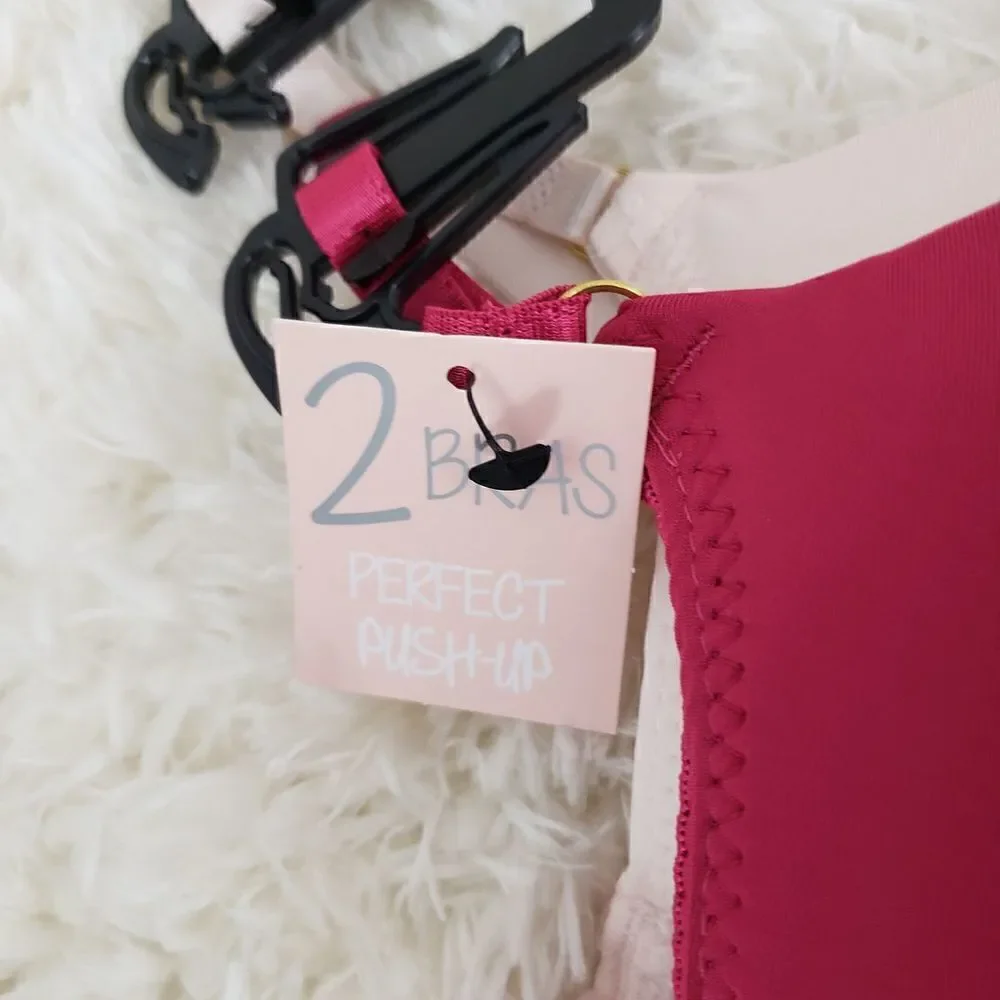 Spree 34B Multicolor 2 pack everyday comfort cups Pushup Intimates Bra